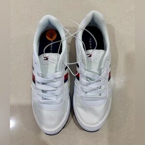 Tommy Hilfiger White Sneakers with Red and Blue Accents
